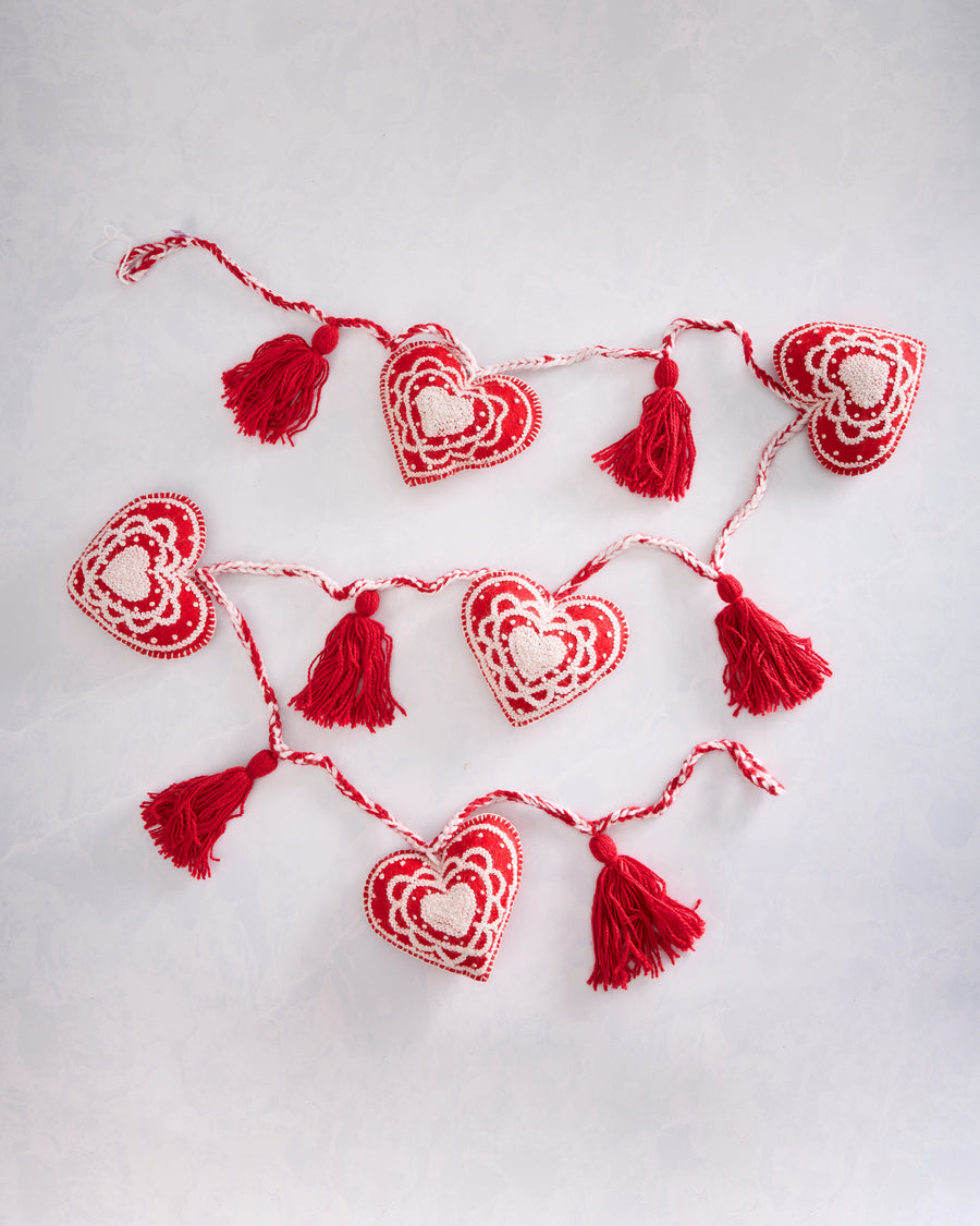 Melange Collection - Valentine Heart Garland - Red Combo - Printfresh