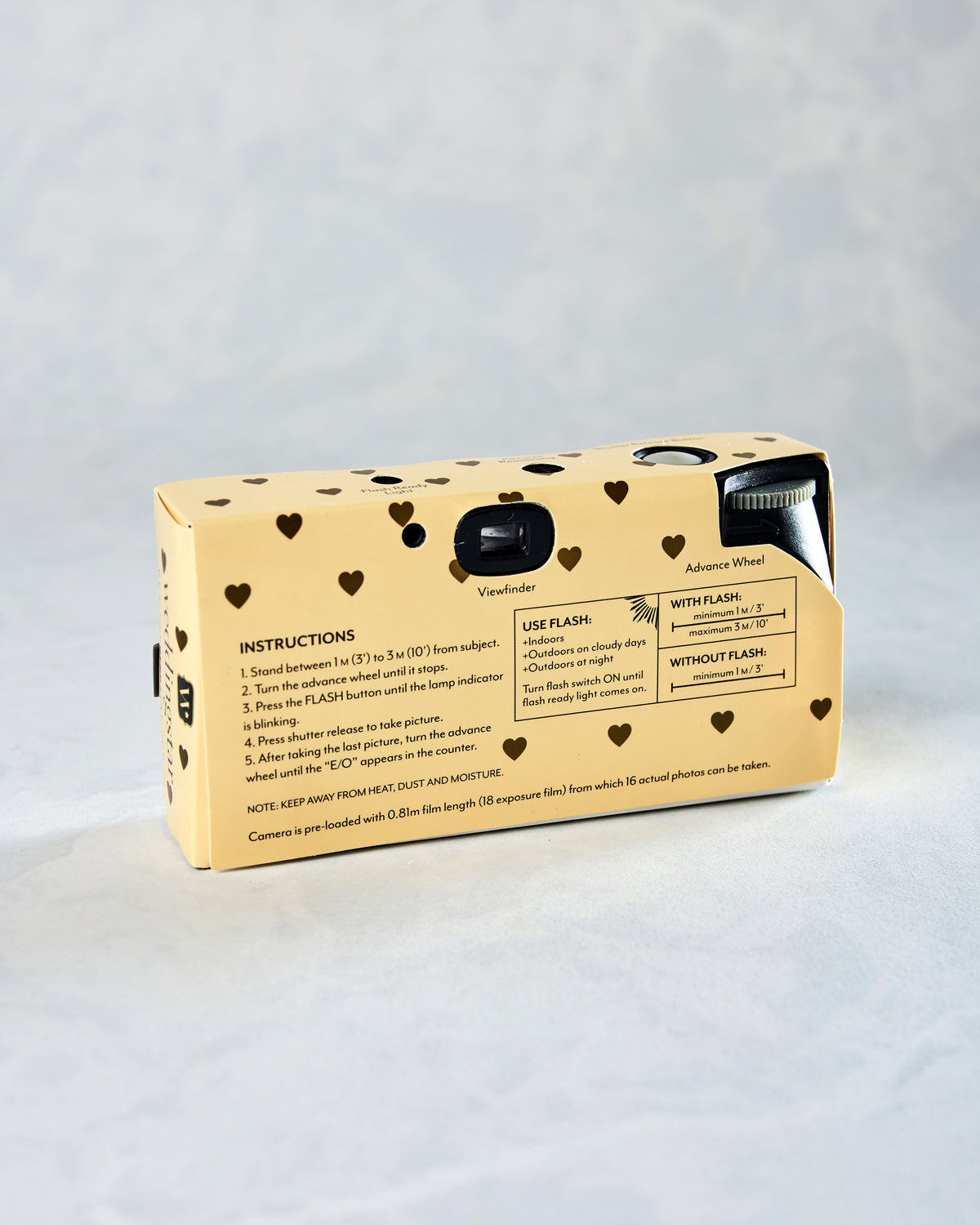 Gold Heart - Disposable Camera with Flash - Weddingstar Inc. - Printfresh