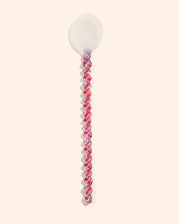 White/Swirl - Glass Stirring Spoon - Kessellate - Printfresh