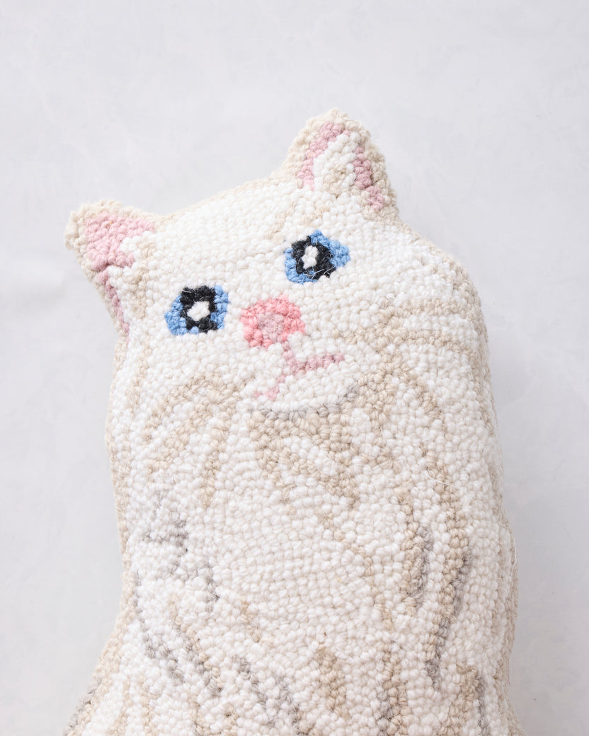 White Combo - White Cat Hook Pillow - Peking Handicraft