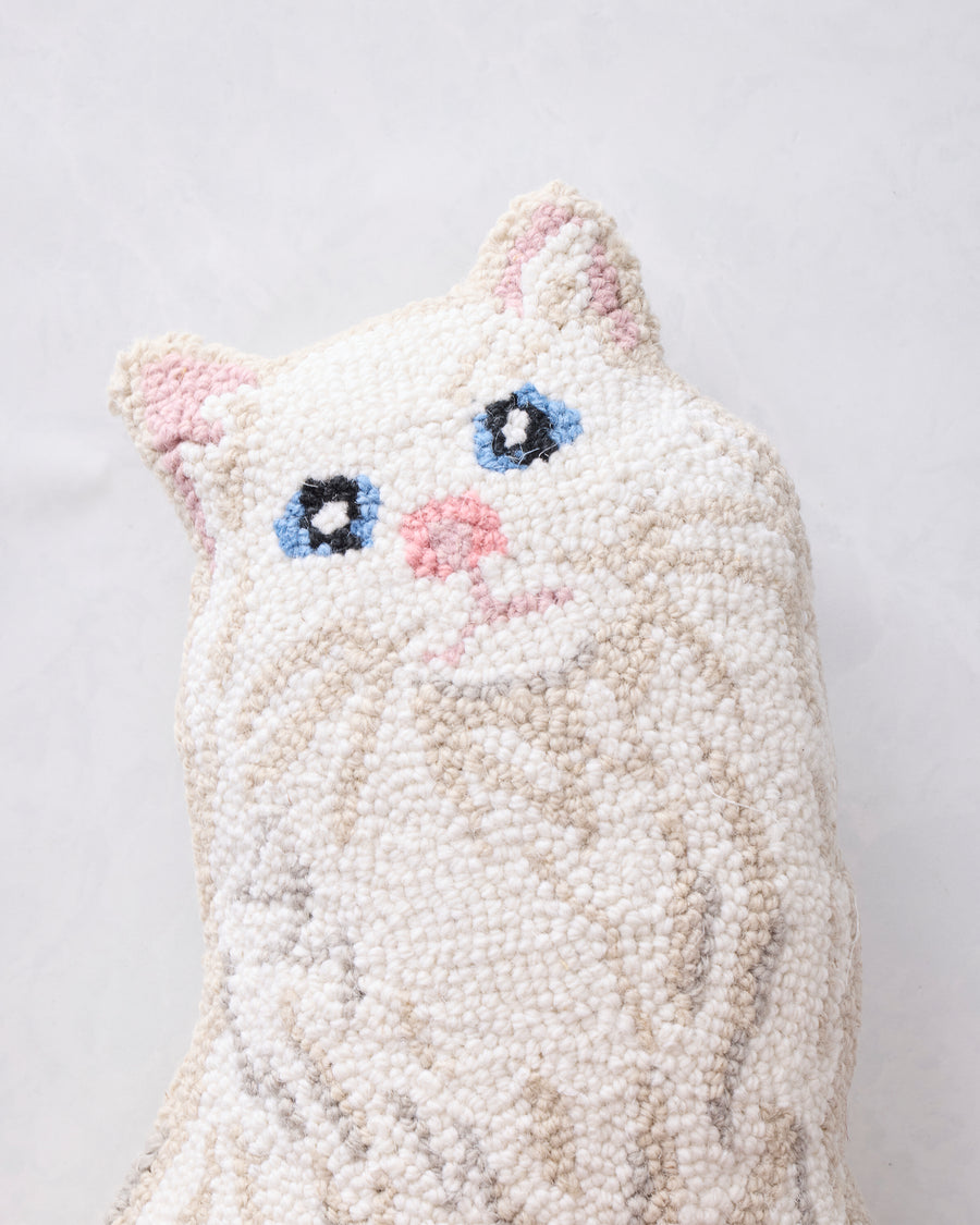 White Combo - White Cat Hook Pillow - Peking Handicraft
