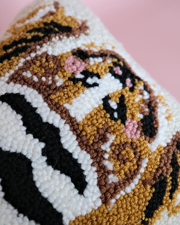 White Combo - Tibetan Tiger Throw Pillow - Idlewild Co. - Printfresh