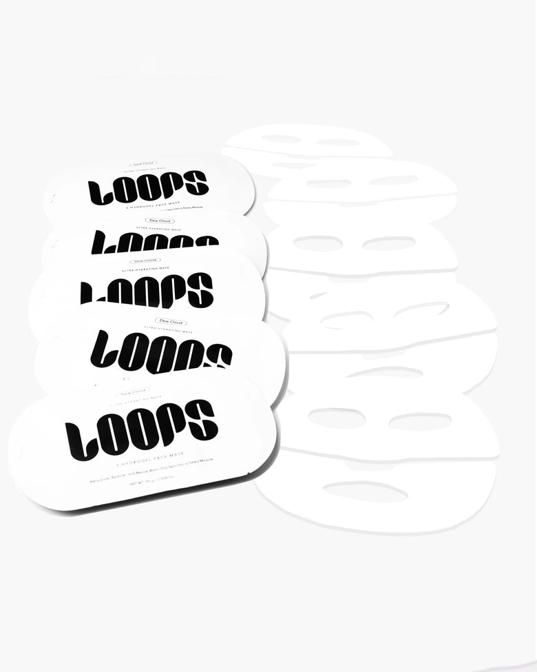White - Loops Dew Cloud Face Mask - Loops - Printfresh