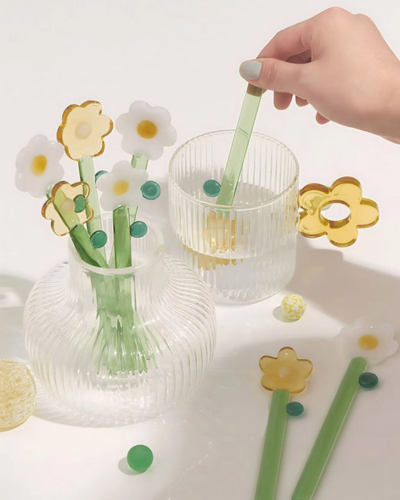 Yellow Combo - Lily Glass Stirring Spoon - TUTU Home - Printfresh