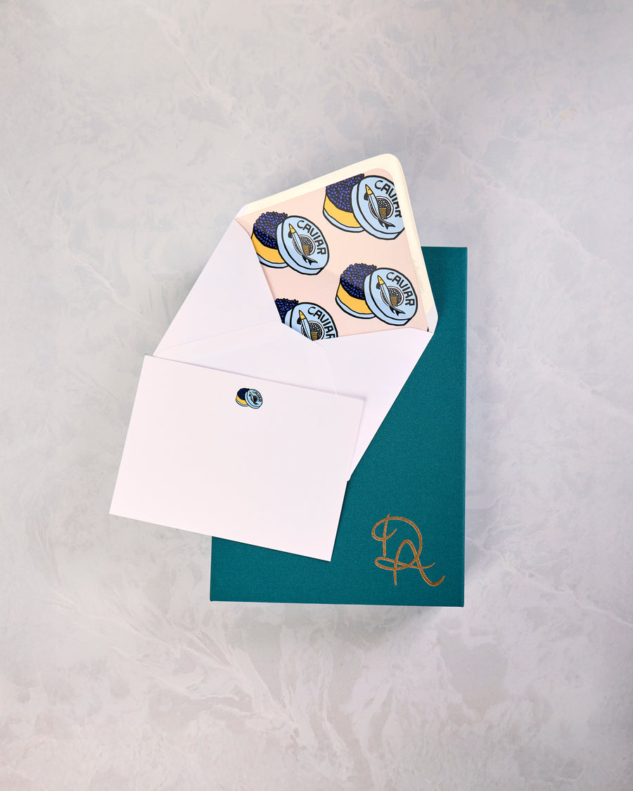 White - Caviar Dreams Notecard Set - Dear Annabelle - Printfresh