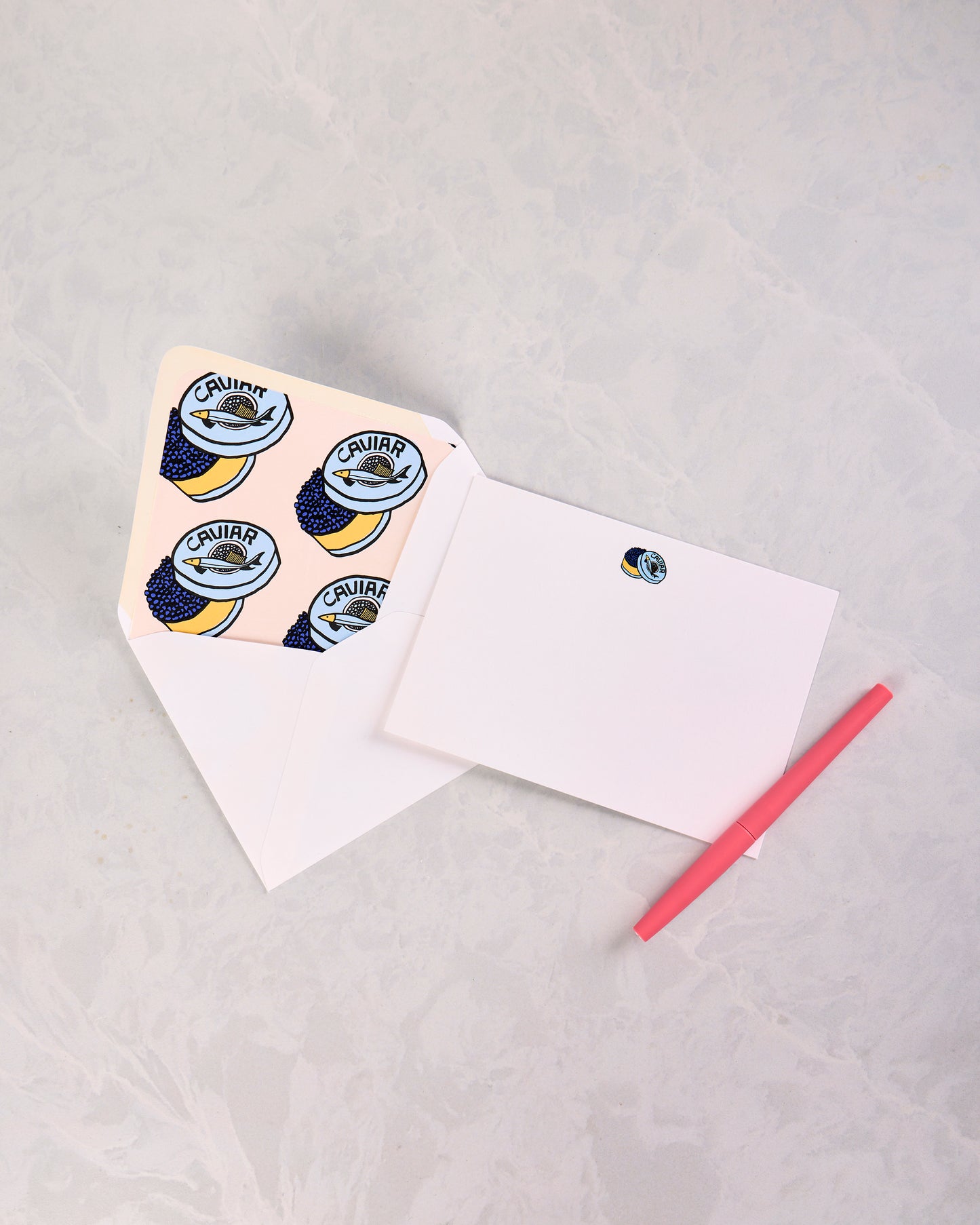 White - Caviar Dreams Notecard Set - Dear Annabelle - Printfresh