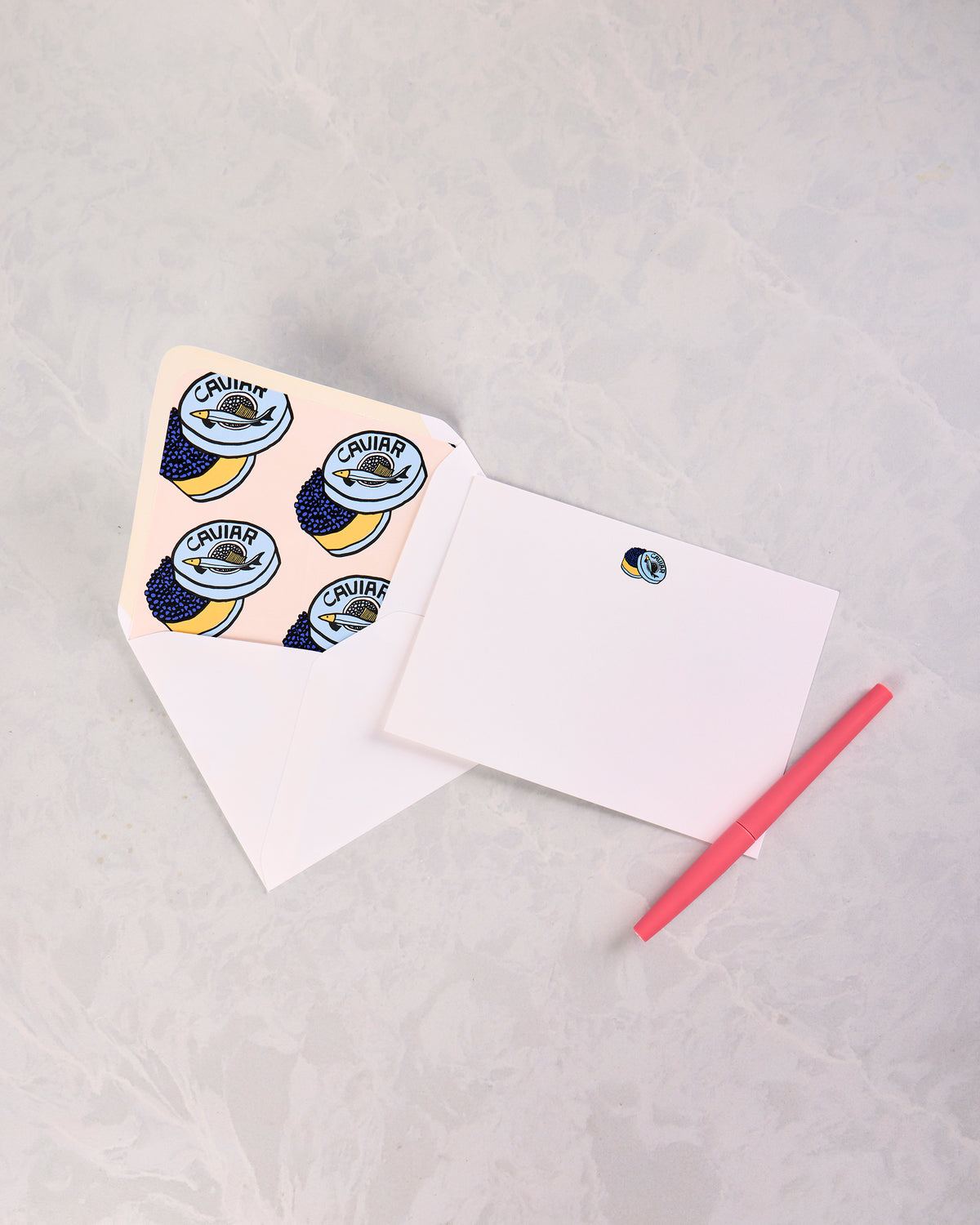 White - Caviar Dreams Notecard Set - Dear Annabelle - Printfresh