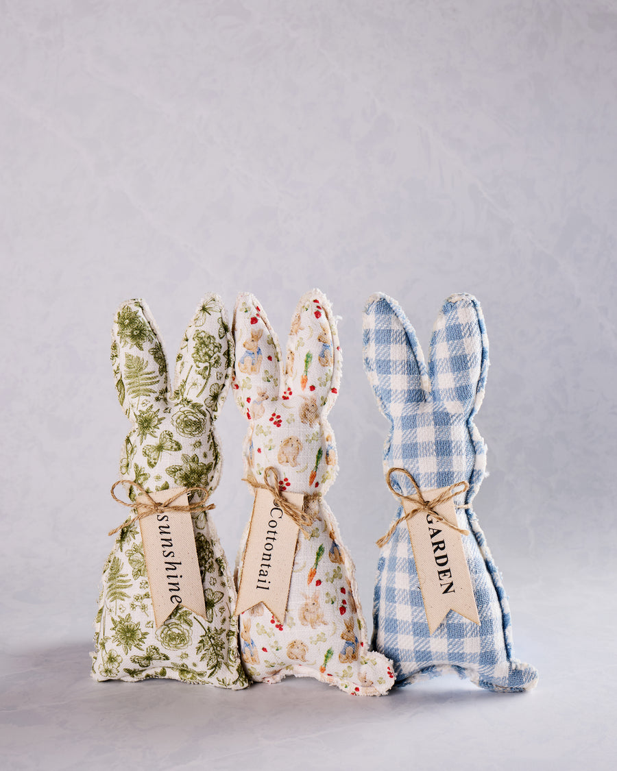 Blue Combo - Fabric Bunnies - Set of 3 - Audrey's Home & Gift - Printfresh