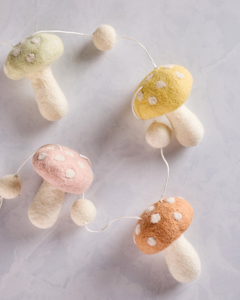Pastel Combo - Felt Pastel Mushroom Garland - Ganapati - Printfresh
