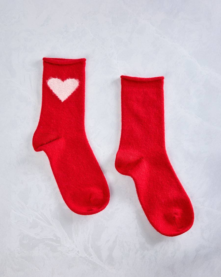 Red- Love Cashmere Crew Sock - Hansel from Basel - Printfresh