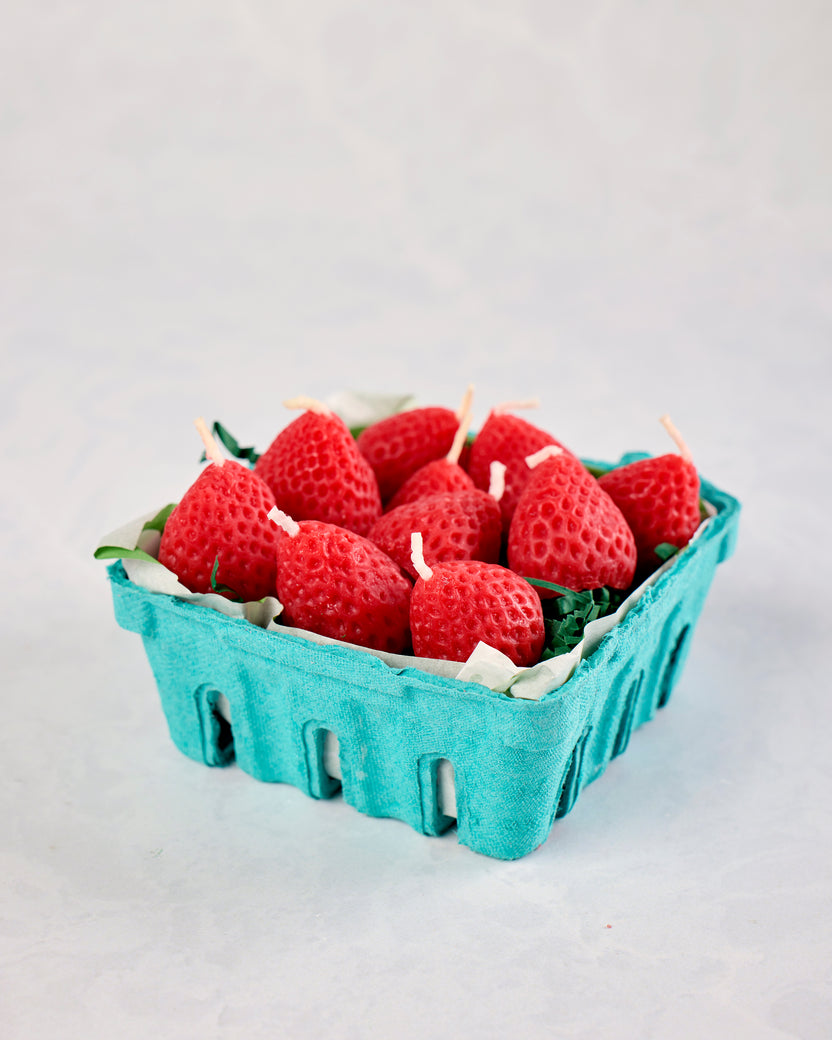 Happy Organics - Strawberry Beeswax Birthday Candles - Strawberry - Printfresh