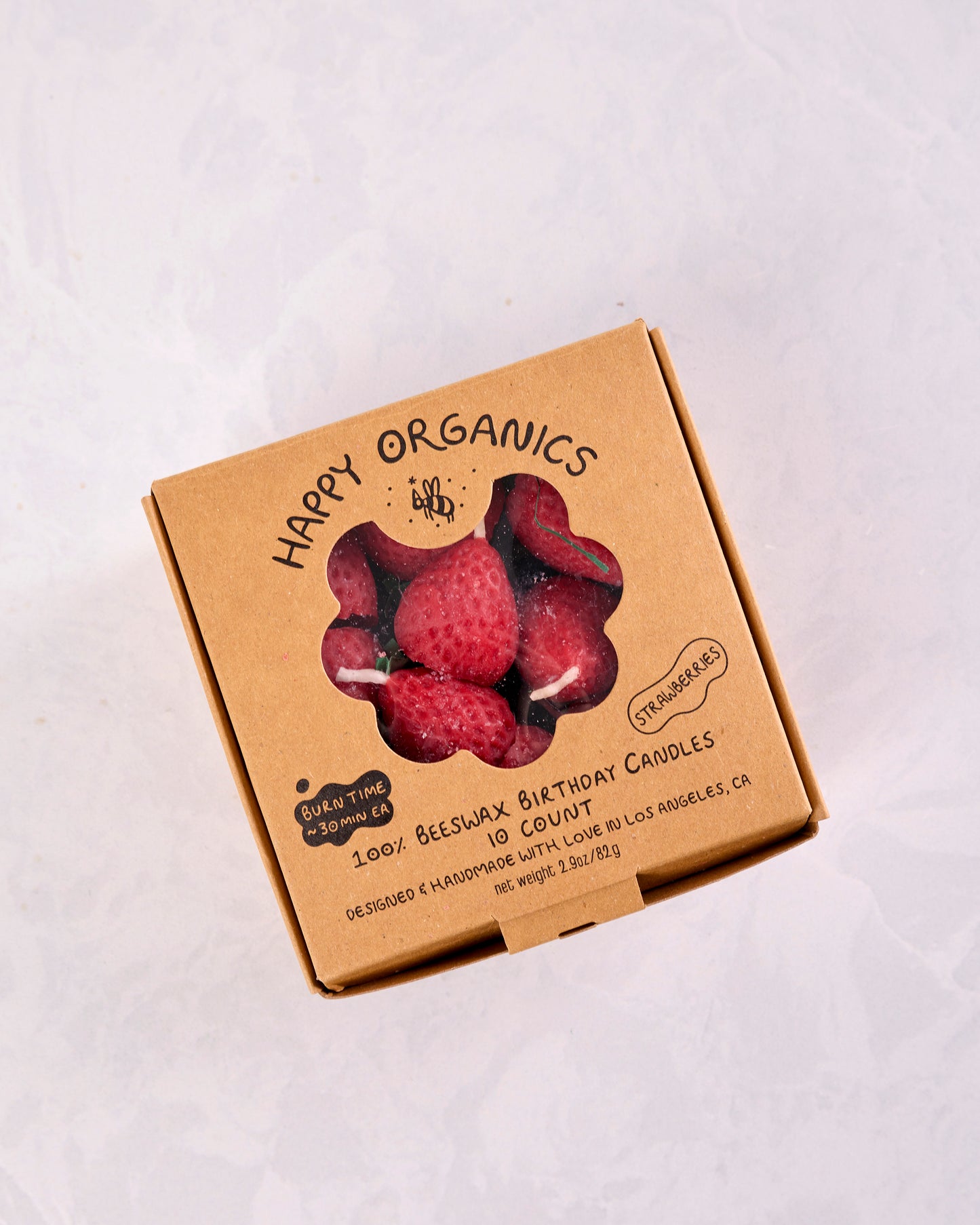 Happy Organics - Strawberry Beeswax Birthday Candles - Strawberry - Printfresh