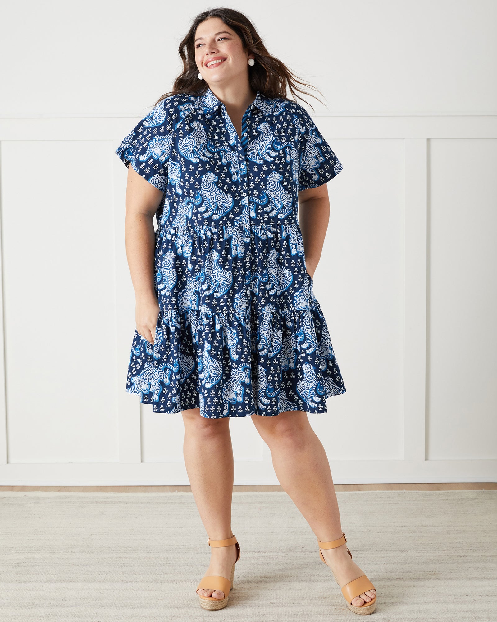 Tiger Queen - Easy Elegance Dress - Navy - Printfresh