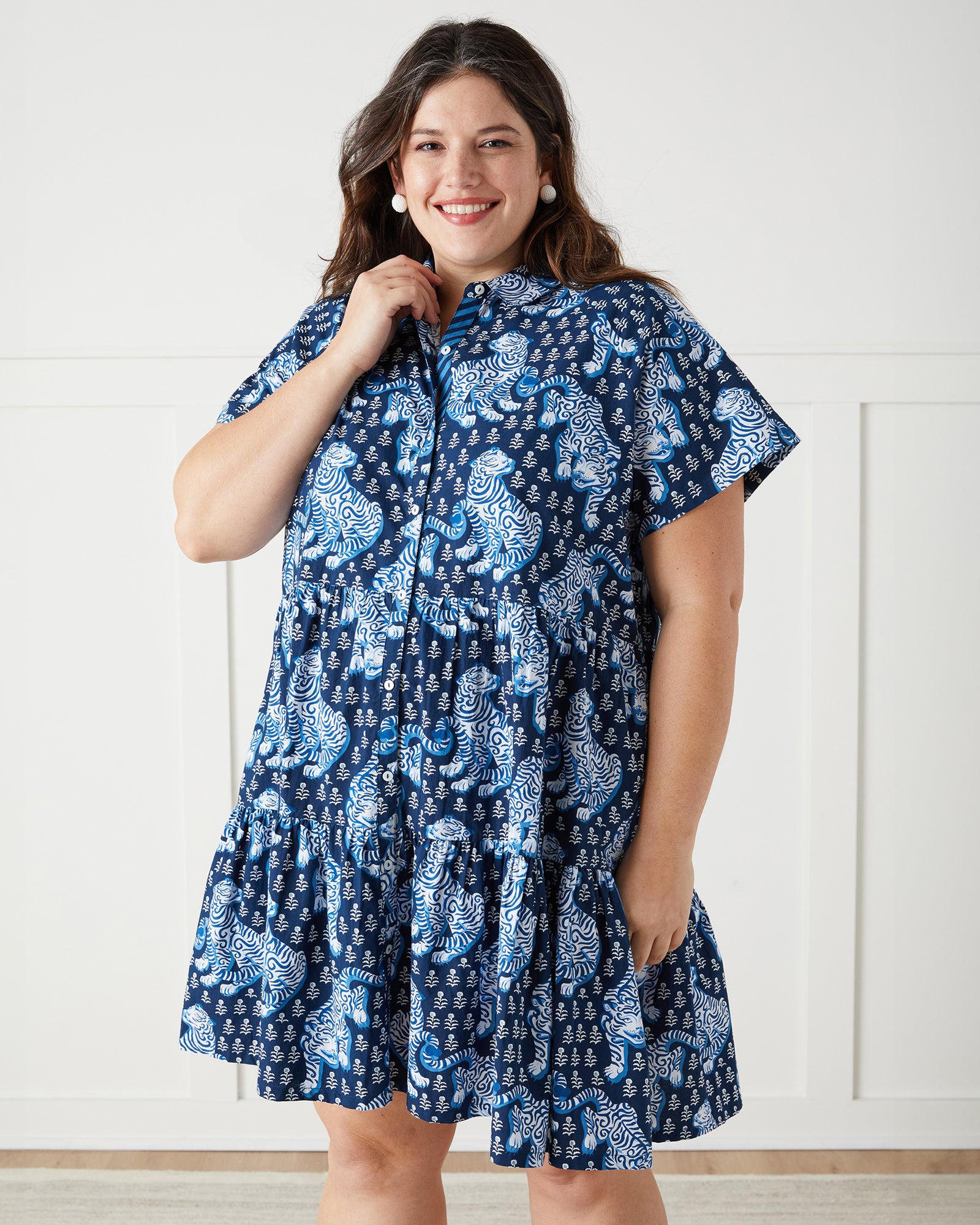 Tiger Queen - Easy Elegance Dress - Navy - Printfresh