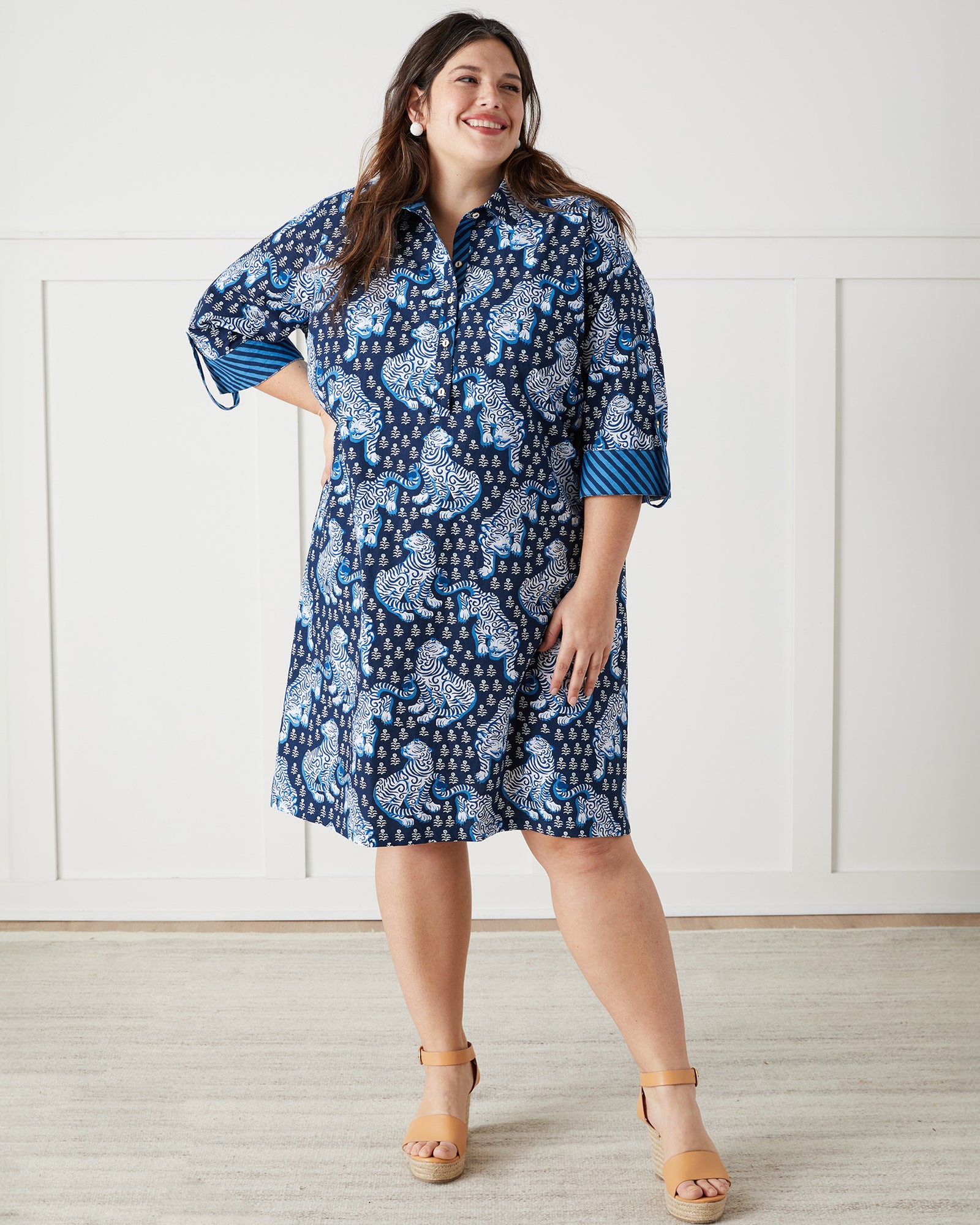 Tiger Queen - Graceful Getaway Dress - Navy - Printfresh