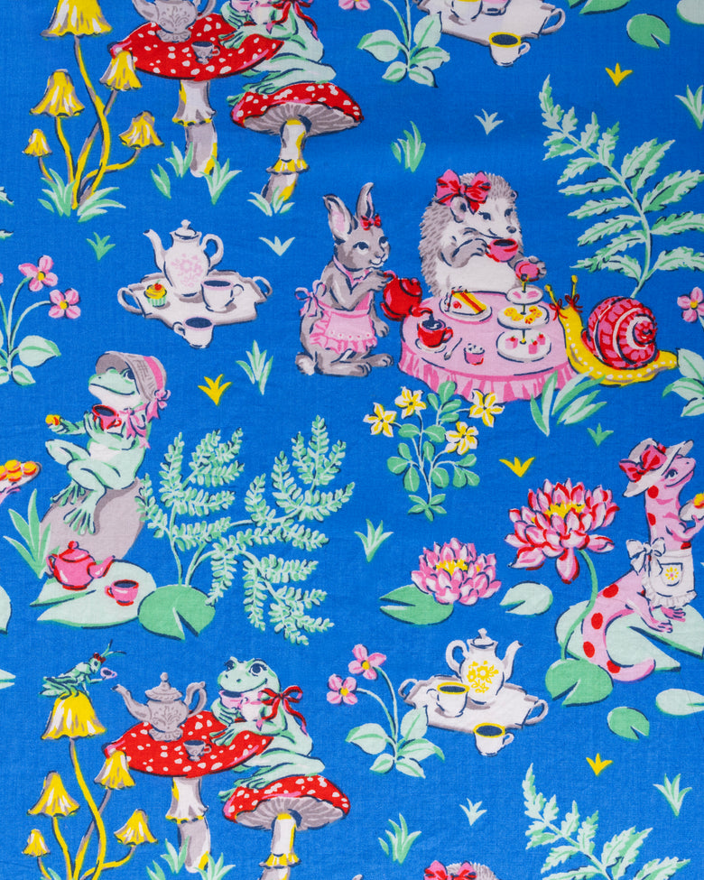 Tea Party - Long PJ Set - Soft Cobalt - Printfresh