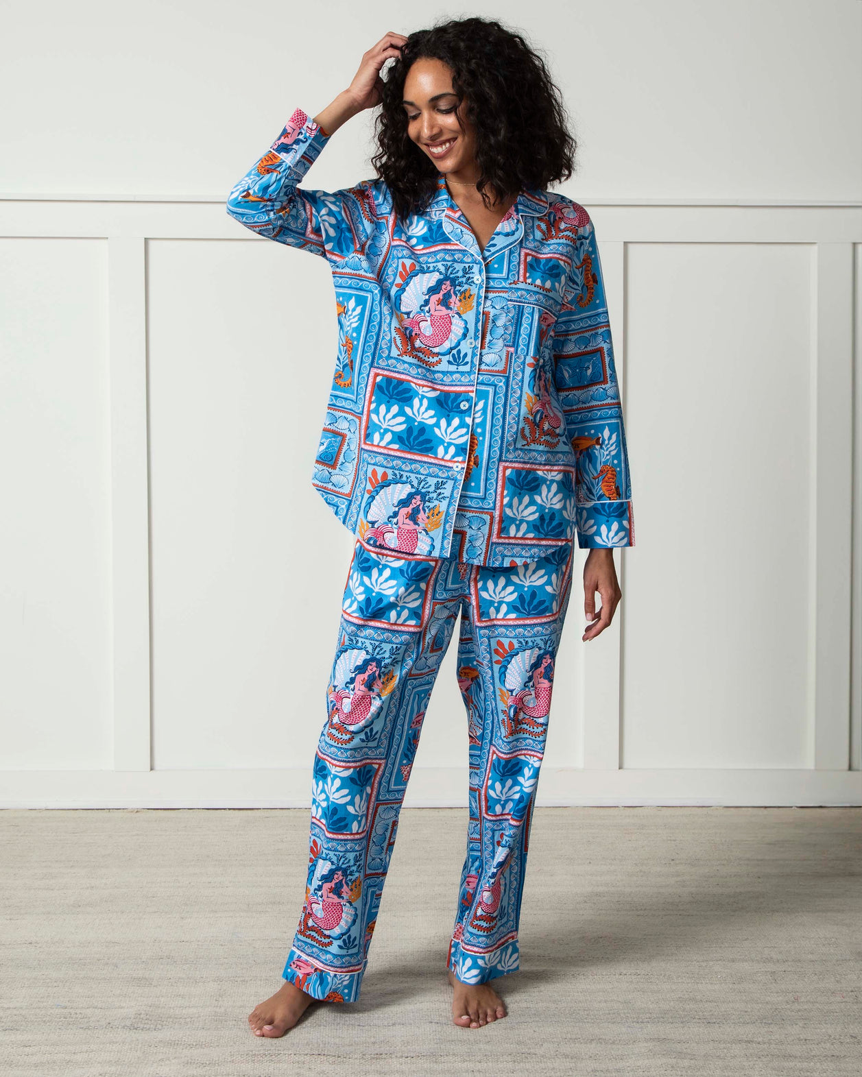 Tidal Tapestry - Long PJ Set - Saltwater Blue - Printfresh