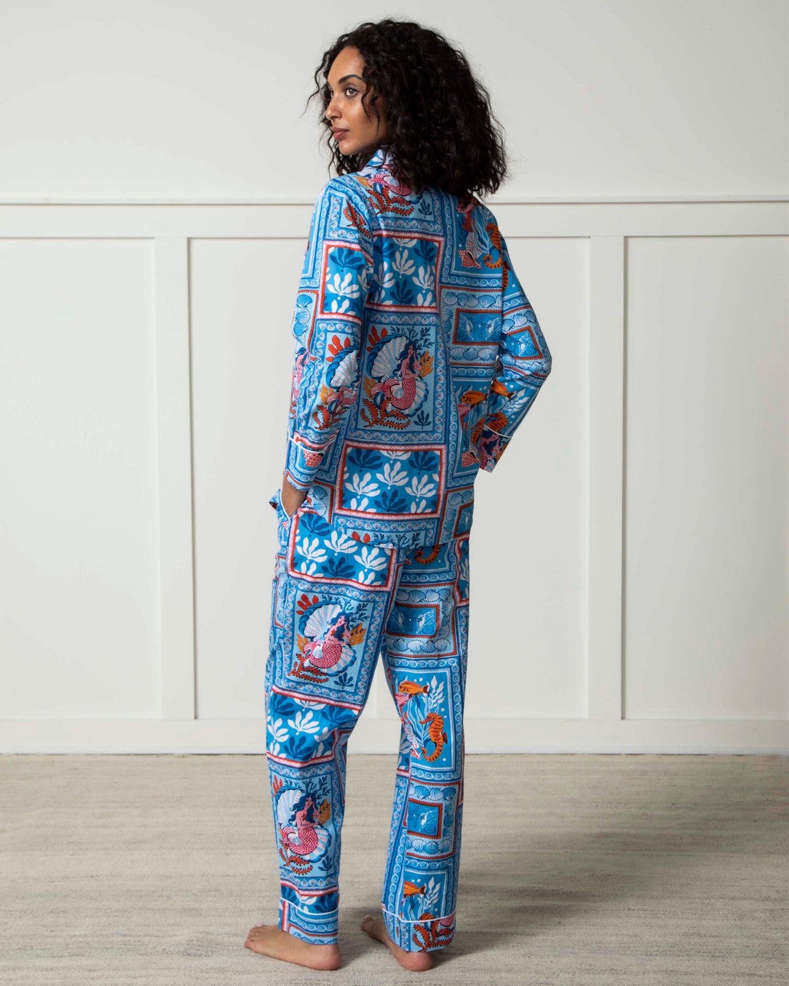 Tidal Tapestry - Petite Long PJ Set - Saltwater Blue - Printfresh