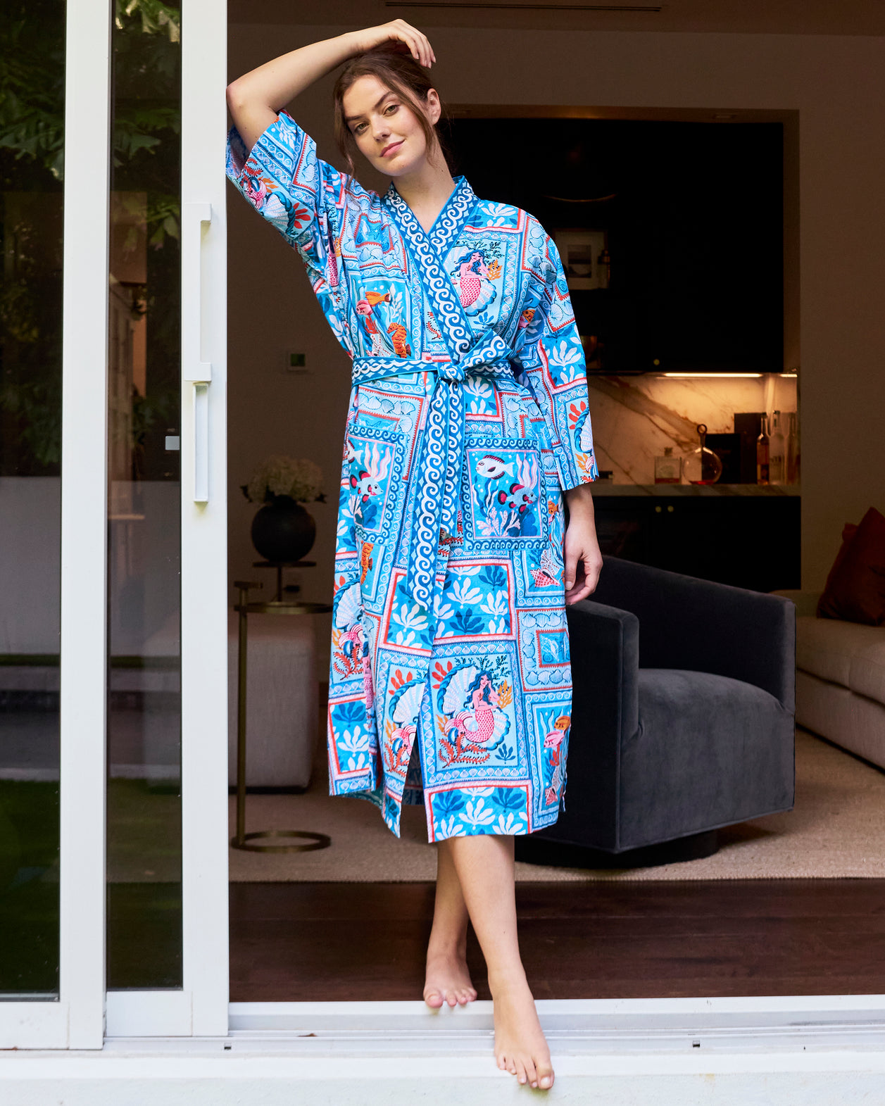 Tidal Tapestry - Robe - Saltwater Blue - Printfresh