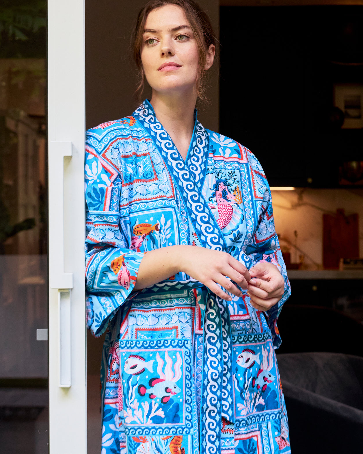 Tidal Tapestry - Robe - Saltwater Blue - Printfresh