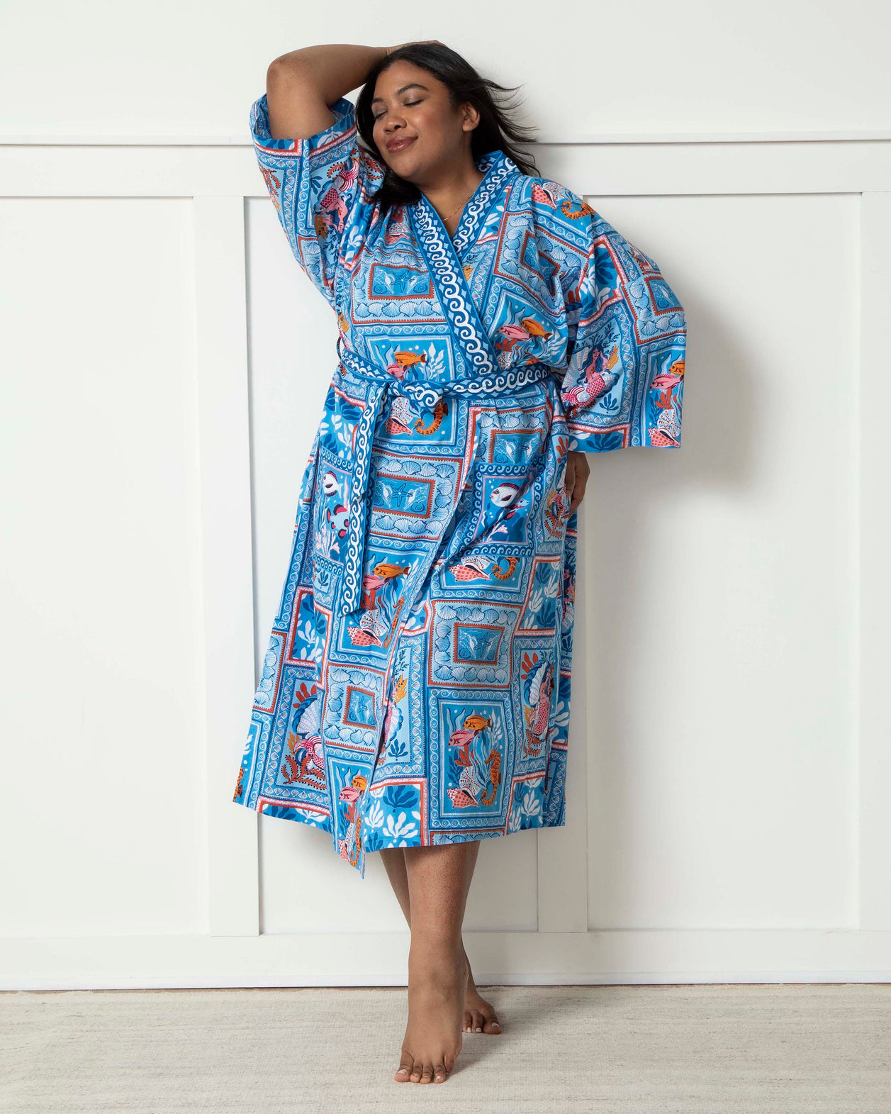 Tidal Tapestry - Robe - Saltwater Blue - Printfresh