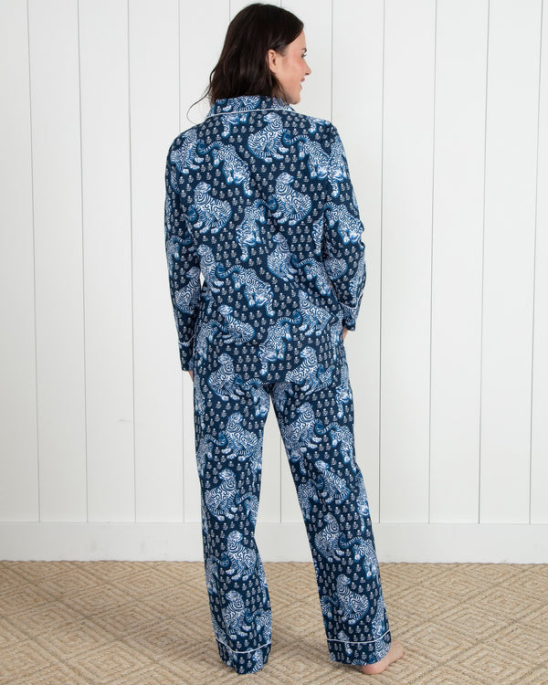 Tiger Queen - Tall Long PJ Set - Navy - Printfresh