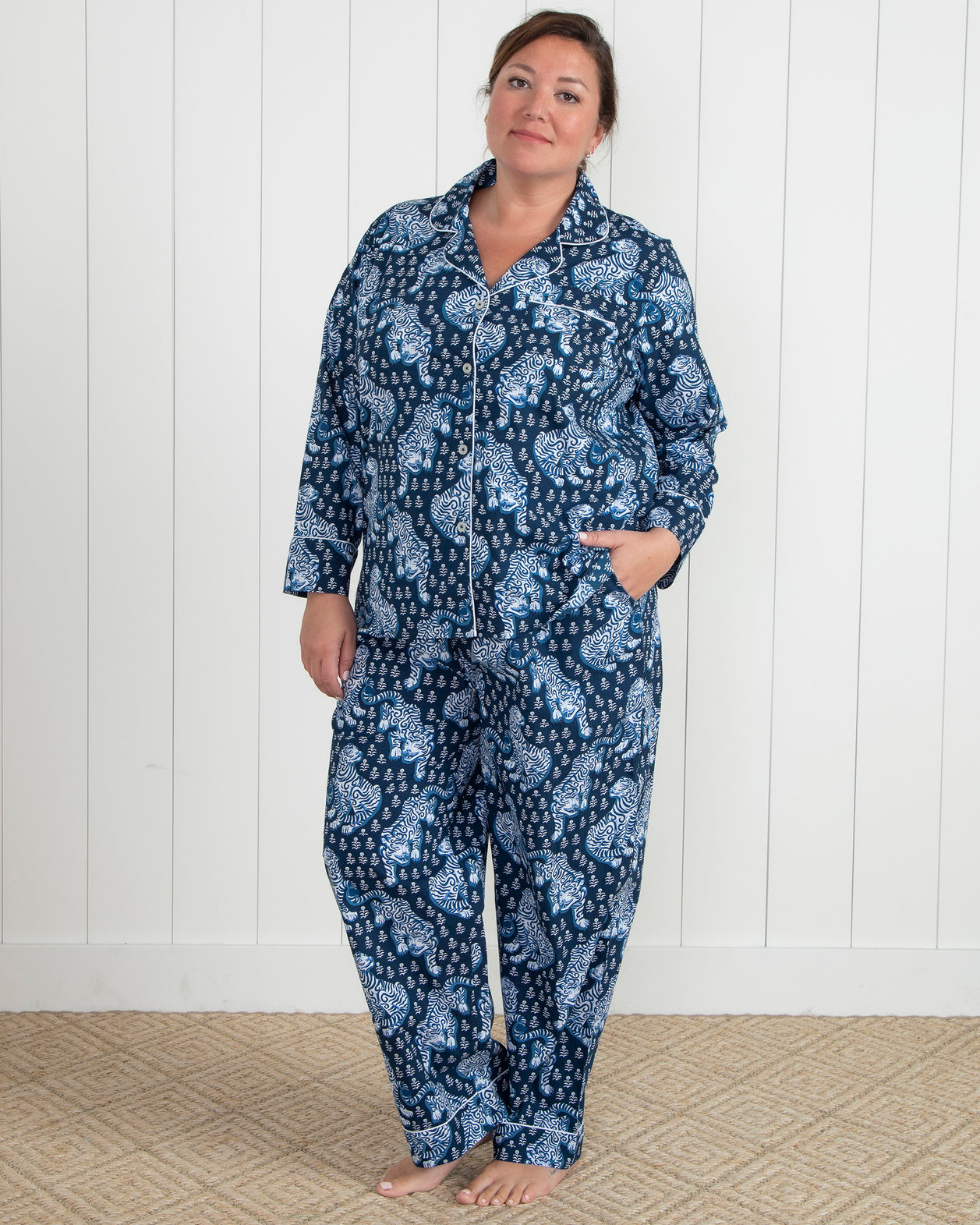 Tiger Queen - Long PJ Set - Navy - Printfresh