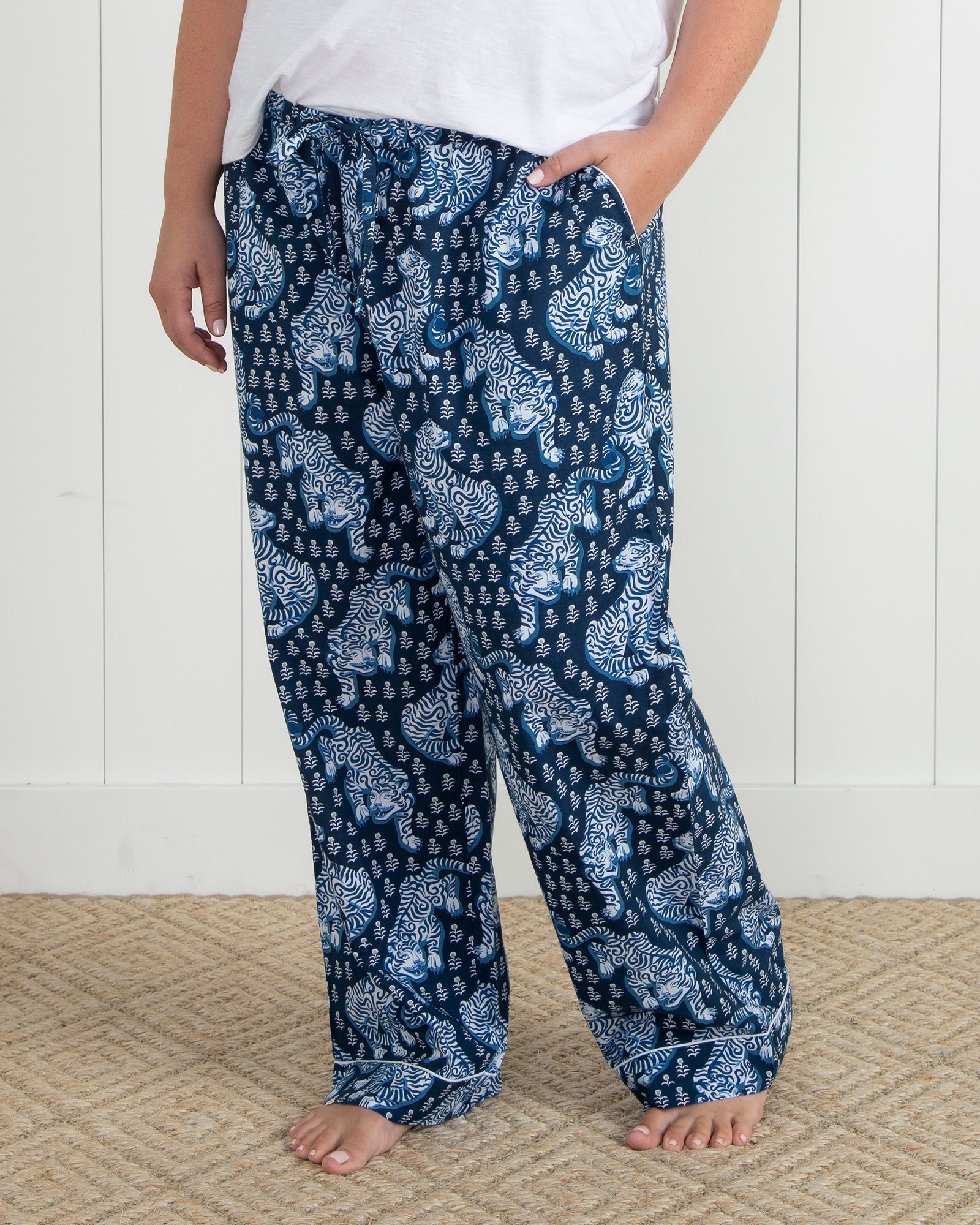 Tiger Queen - PJ Pants - Navy - Printfresh