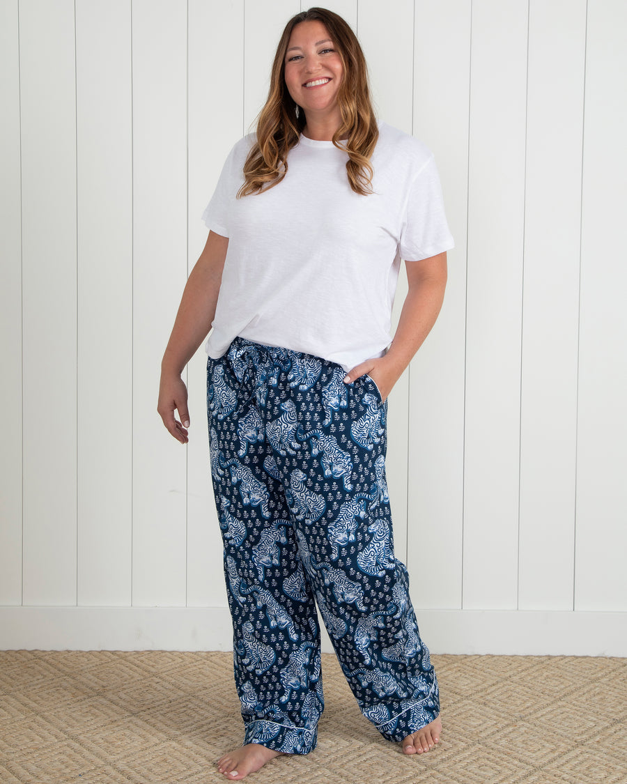Tiger Queen - Petite PJ Pants - Navy - Printfresh