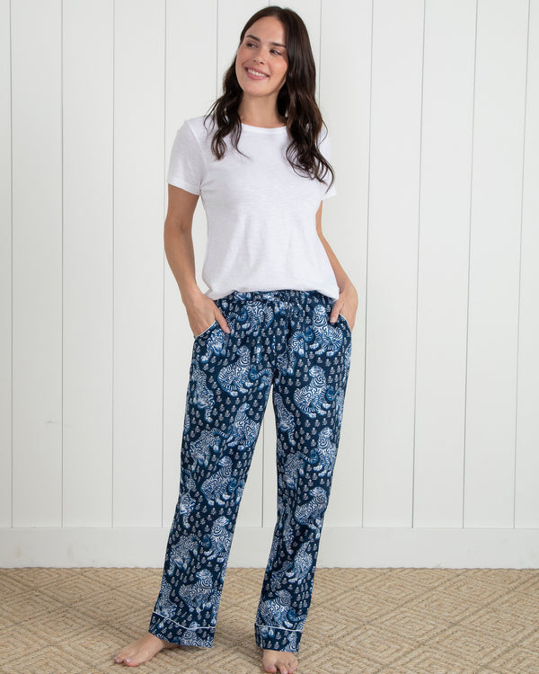 Tiger Queen - PJ Pants - Navy - Printfresh