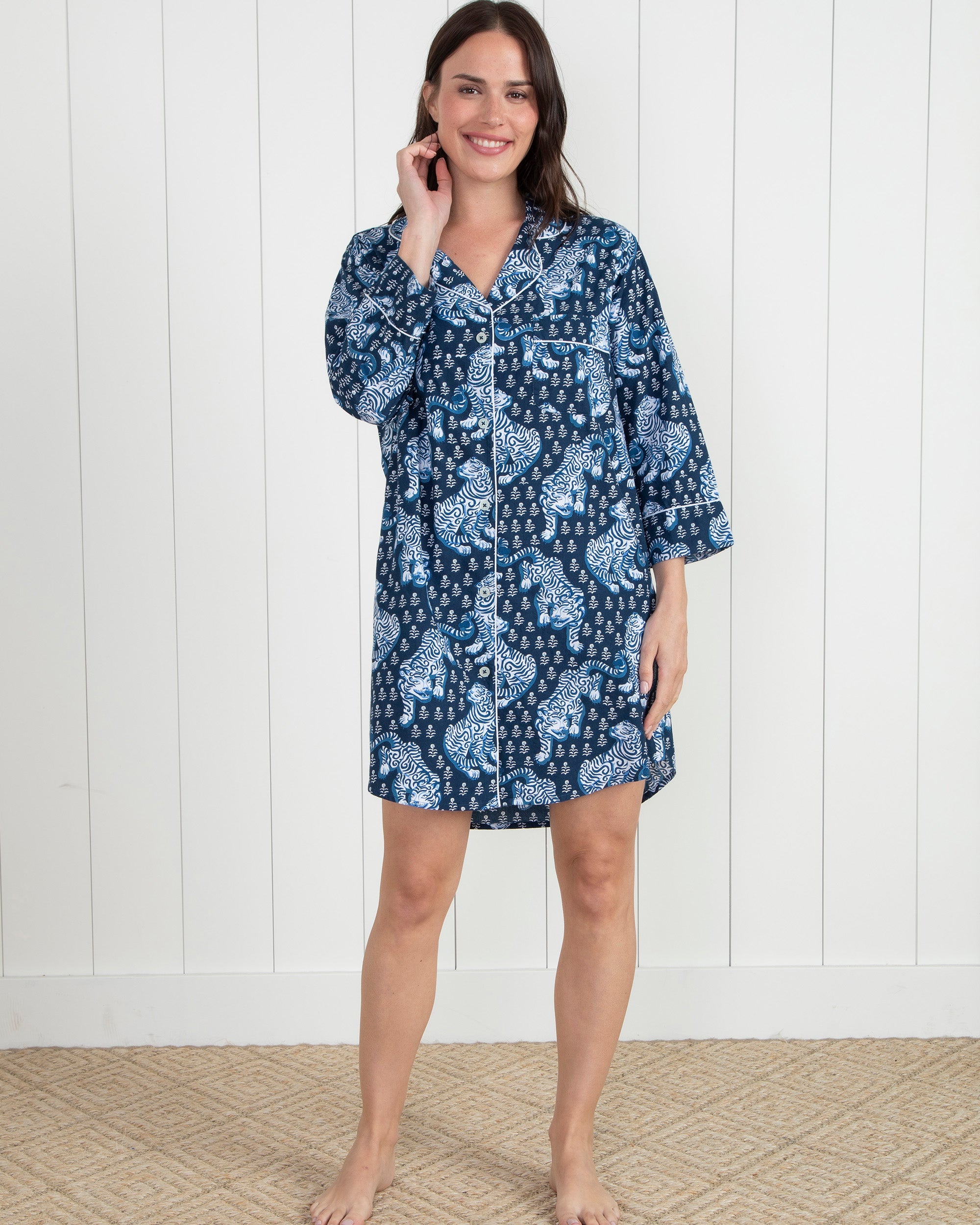 Tiger Queen - Back to Bed Nightgown - Navy