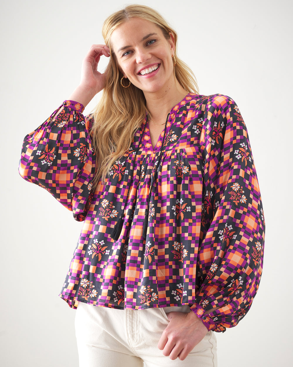 Tomorrow's Tapestry - Tides Turned Blouse - Violet Breeze - Printfresh