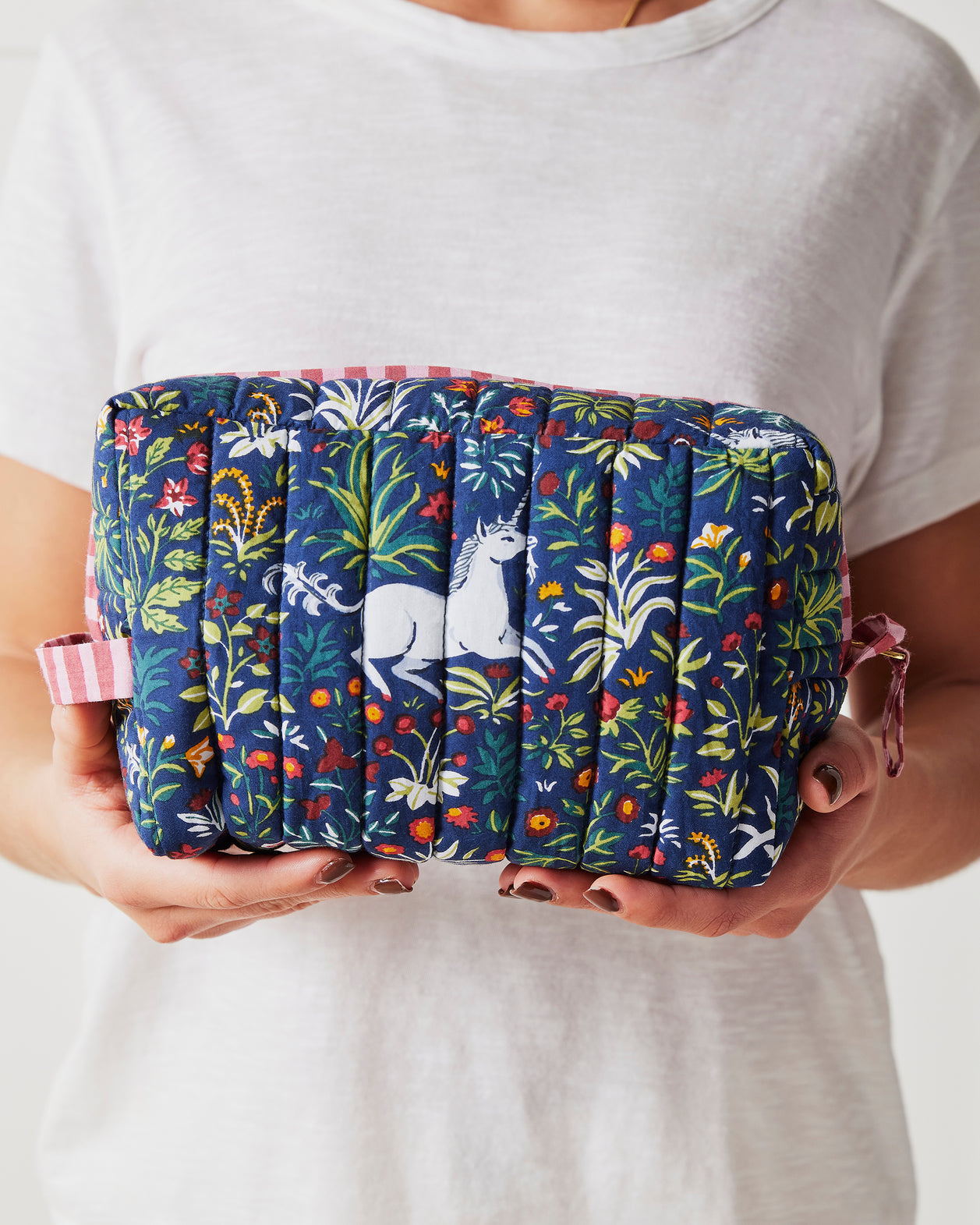 Unicorns Garden - Quilted Pouch - Indigo - Printfresh