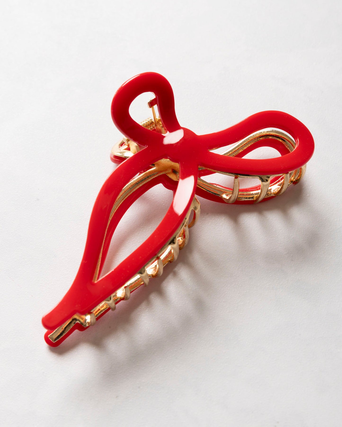Red - Ballet Bow Acetate Claw Clip - Solar Eclipse - Printfresh