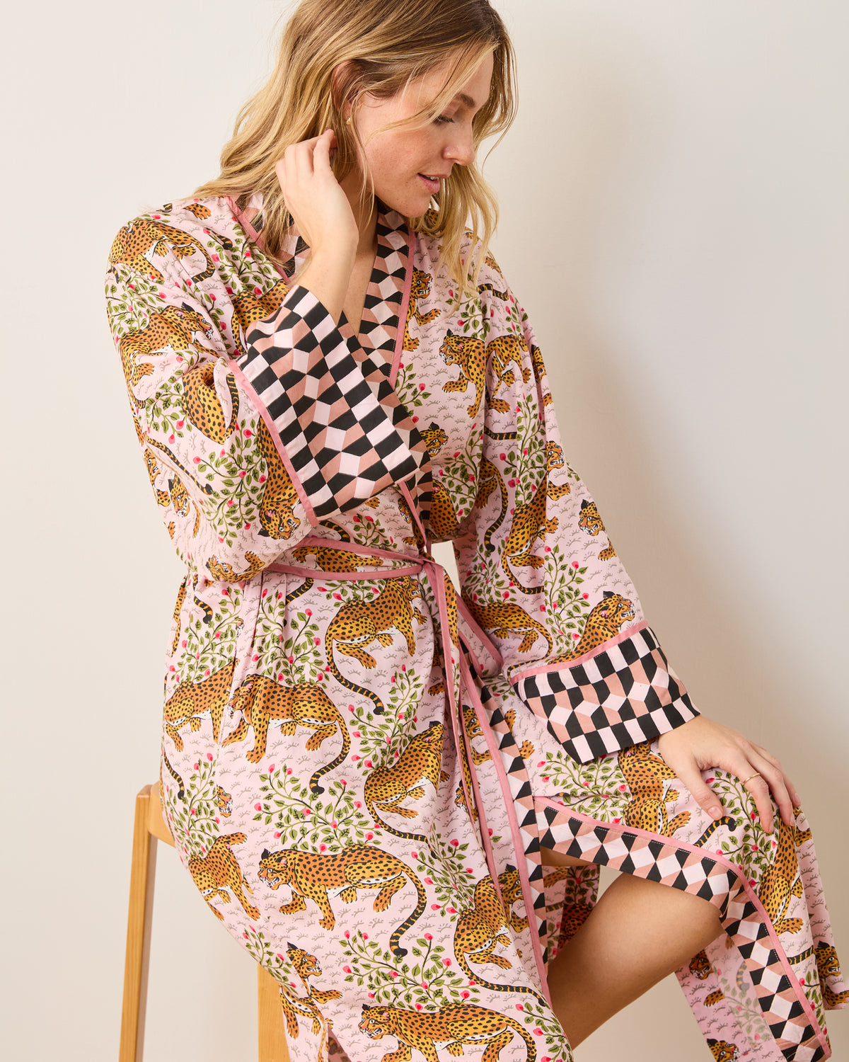 Bagheera - Eco Satin Robe - Blush - Printfresh