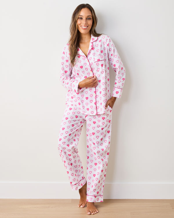 Candy Hearts - Long PJ Set - Pale Pink - Printfresh