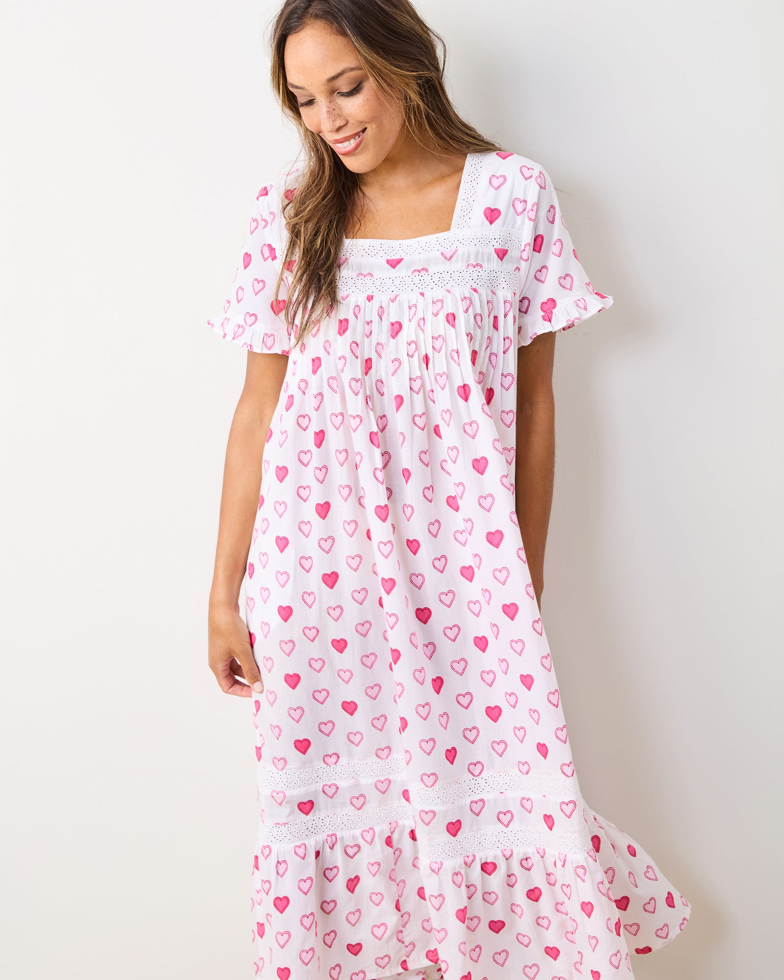 Candy Hearts - Nashville Nights Nightgown - Pale Pink - Printfresh