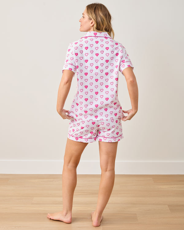 Candy Hearts - Short PJ Set - Pale Pink - Printfresh