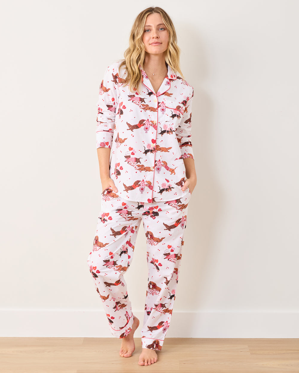 Dachshund Date - Long PJ Set - Cloud - Printfresh