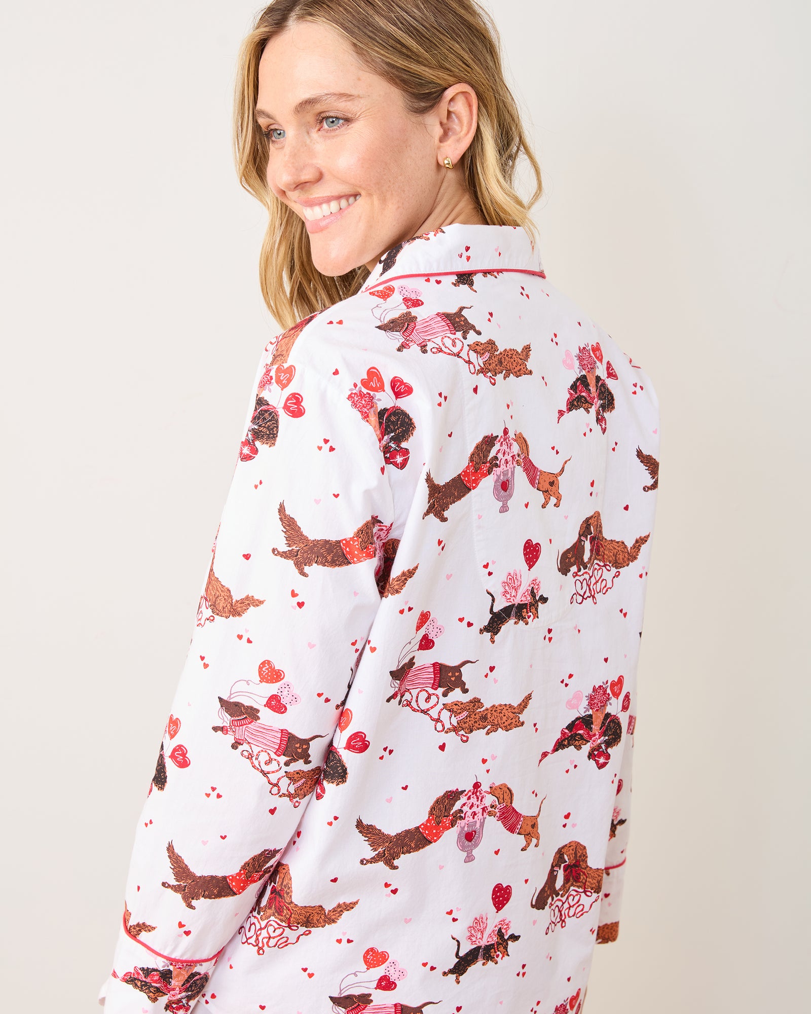 Dachshund Date - Long PJ Set - Cloud - Printfresh