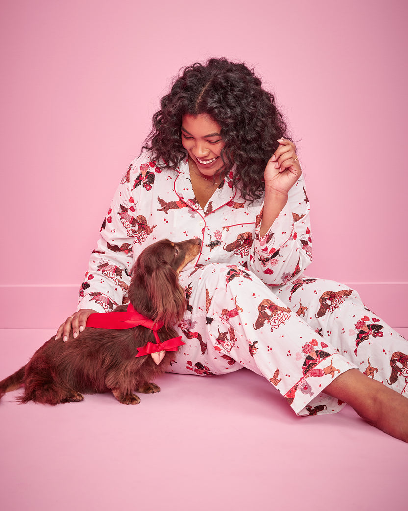Dachshund Date - Long PJ Set - Cloud - Printfresh