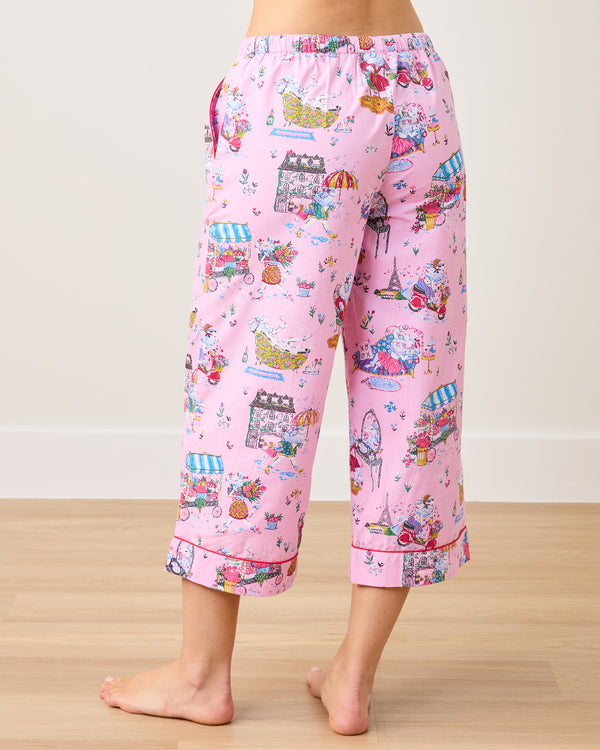 Parisian Poodles - Cropped PJ Pants - Paris Pink - Printfresh