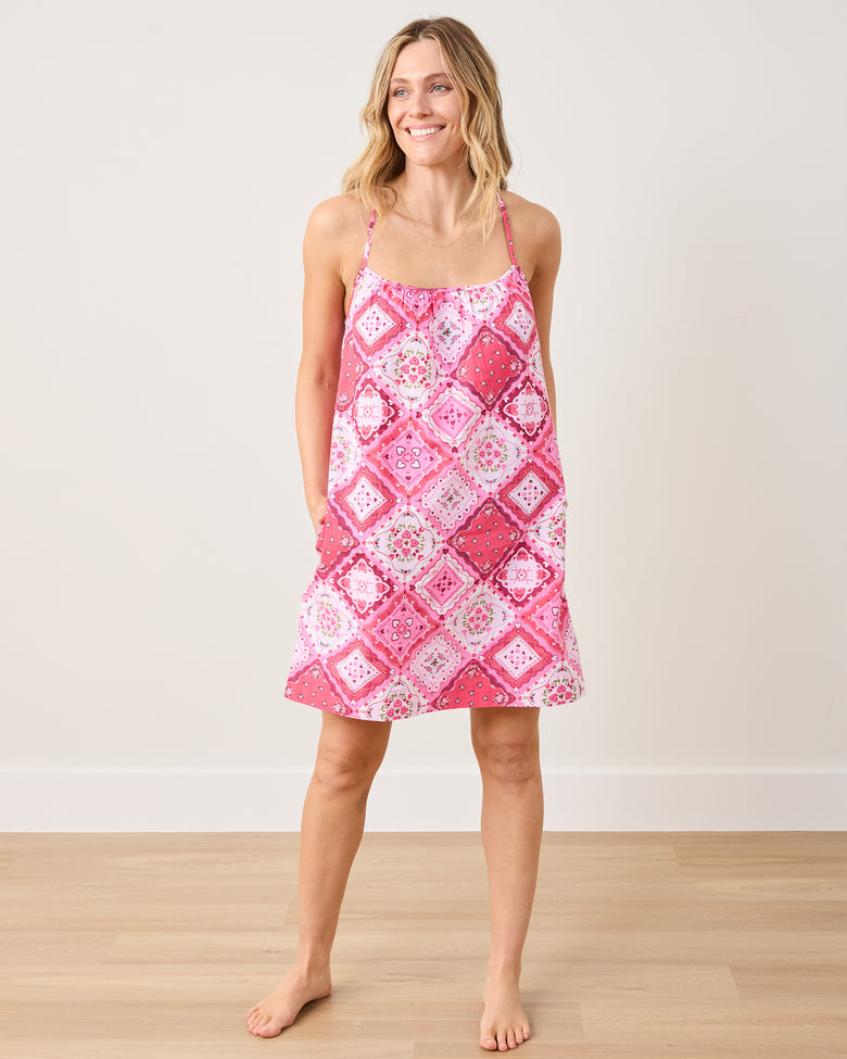 Vintage Valentine - Cami Nightgown - Mailbox Pink - Printfresh