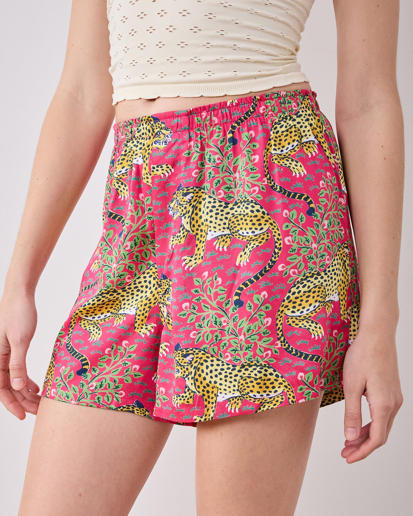 Bagheera - Eco Satin Boyfriend Boxer - Hot Pink - Printfresh