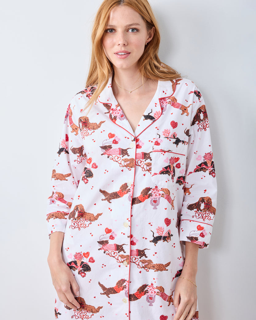 Dachshund Date - Sleep Shirt - Cloud - Printfresh