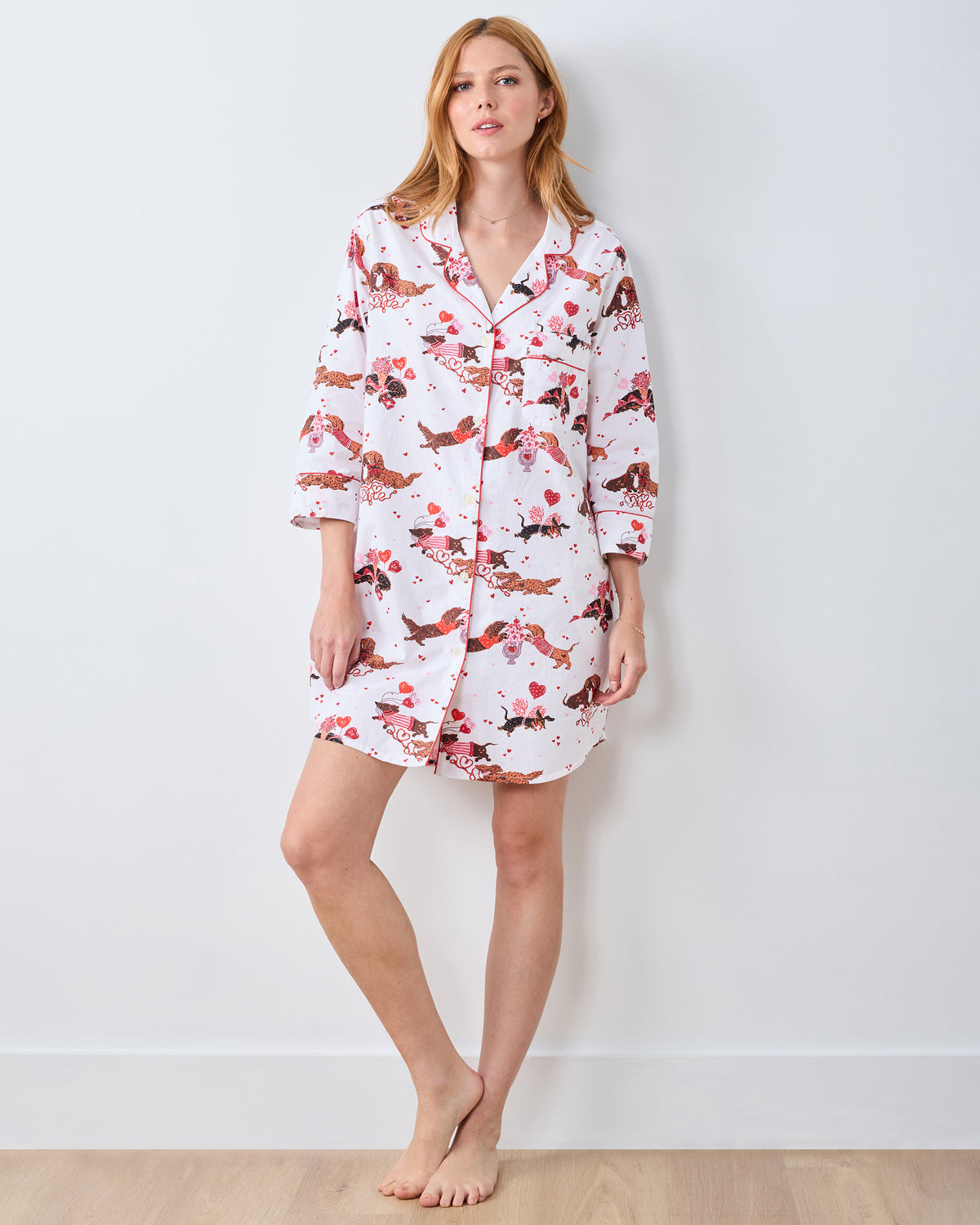 Dachshund Date - Sleep Shirt - Cloud - Printfresh