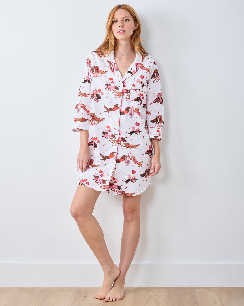 Dachshund Date - Sleep Shirt - Cloud - Printfresh