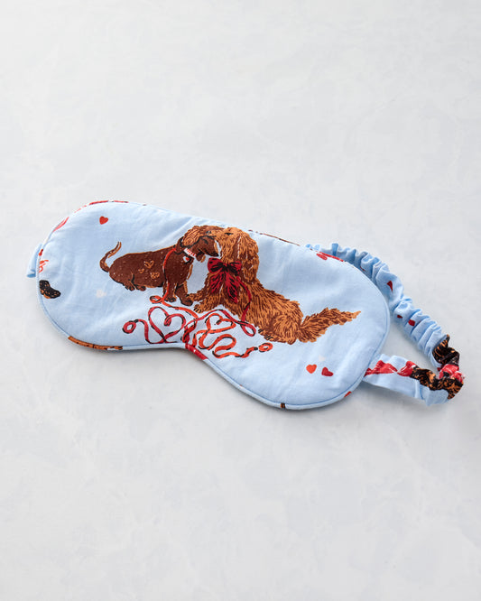 Dachshund Date - Eye Mask - Pale Blue - Printfresh