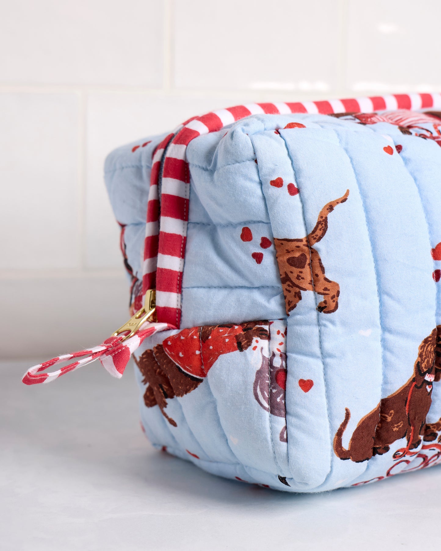 Dachshund Date - Three's Best Pouch Set - Pale Blue - Printfresh