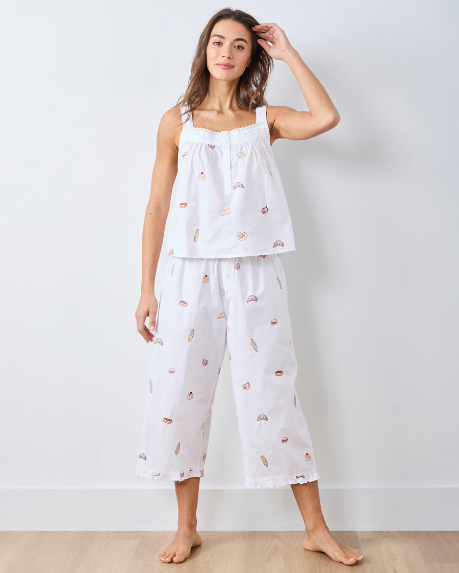 Freshly Baked - Back to Bed Cropped Pant Set - Cloud - Printfresh